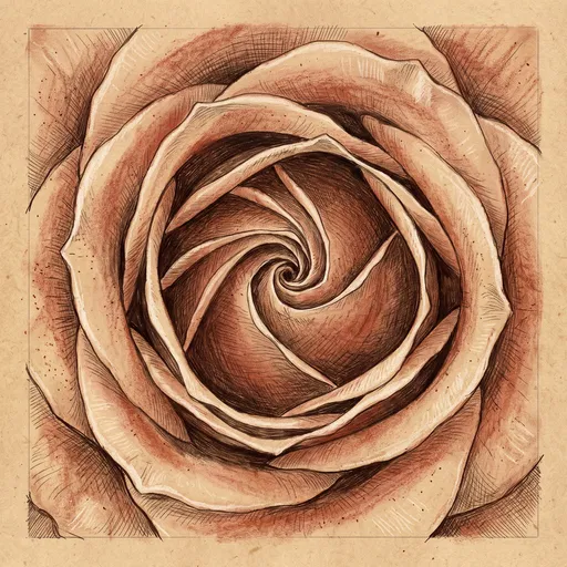 Sepia and Sanguine Rose Drawing