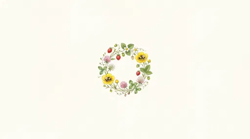 Watercolor Botanical Wreath Desktop Wallpaper