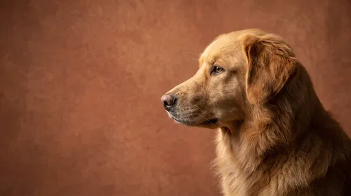 Golden Dog Side Profile Studio Portrait