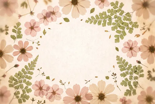 Pressed Flower Botanical Frame on Vellum