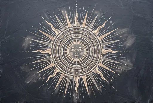 Chalk Sun Illustration on Dark Slate