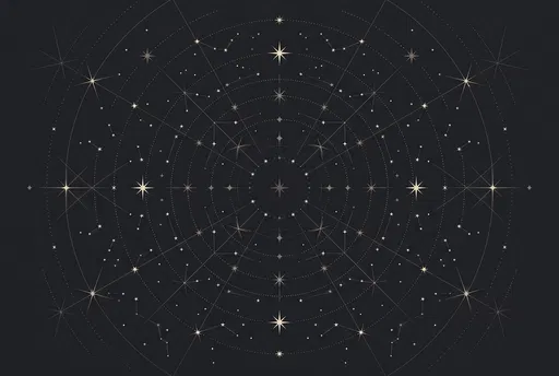 Symmetrical Cosmic Star Map Illustration