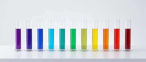 Rainbow Spectrum Liquid in Glass Cylinders