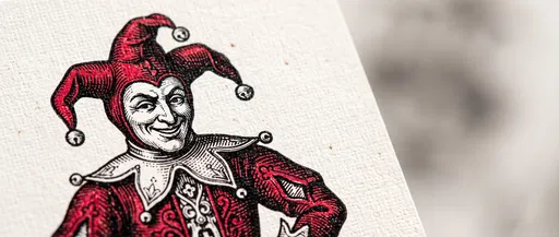 Macro Close-Up of Joker Playing Card