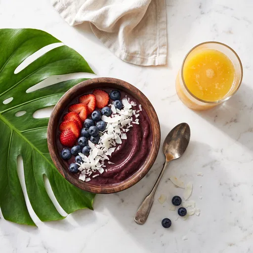 Acai Bowl Breakfast Flat Lay