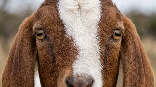 Symmetrical Close-Up of Boer Goat Eyes
