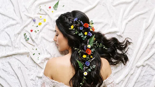 Bride With Floral French Braid Hairstyle