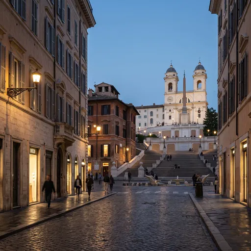 Spanish Steps in Rome at Blue Hour