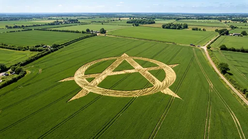 Aerial View of Anarchy Crop Circle