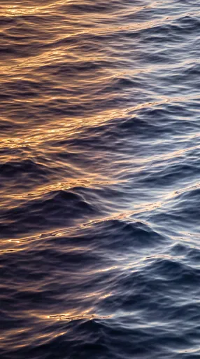 Golden Sunset Reflection on Calm Ocean Waves