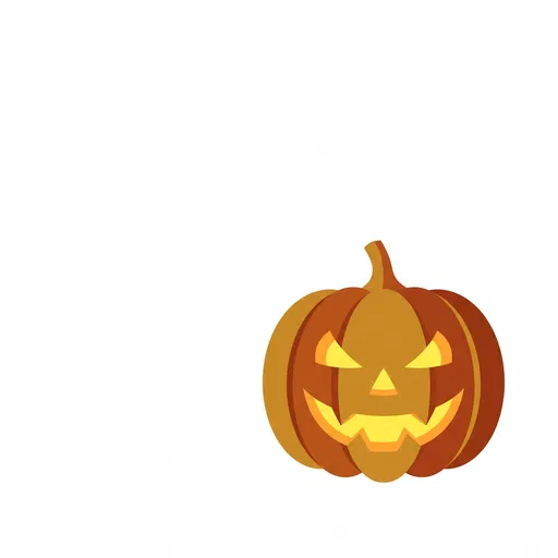 Minimalist Flat Jack-O'-Lantern Clip Art