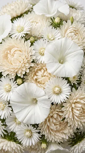 White Asters and Moonflower Arrangement