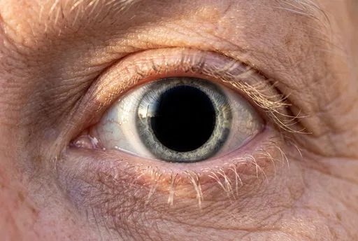 Macro Close-Up of Dilated Senior Eye