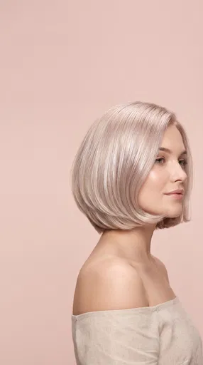 Woman With Pearl Blonde Bob Haircut