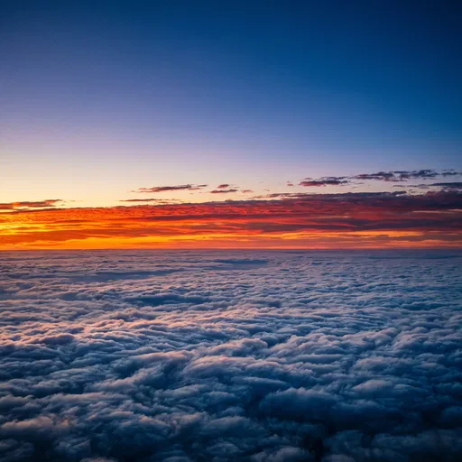 Aerial Twilight View Above Cloud Deck