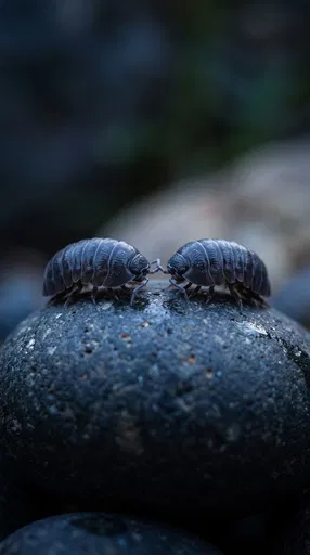 Two Pill Bugs Facing Each Other