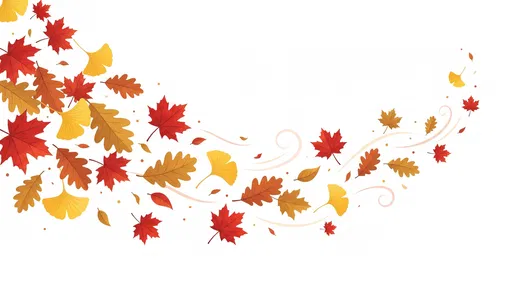 Swirling Autumn Leaves Vector Illustration
