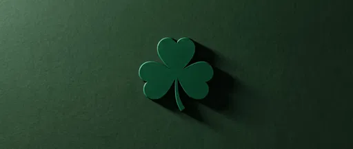 Embossed Green Shamrock on Textured Background