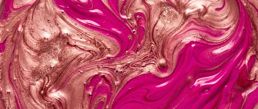 Swirling Magenta and Rose Gold Paint