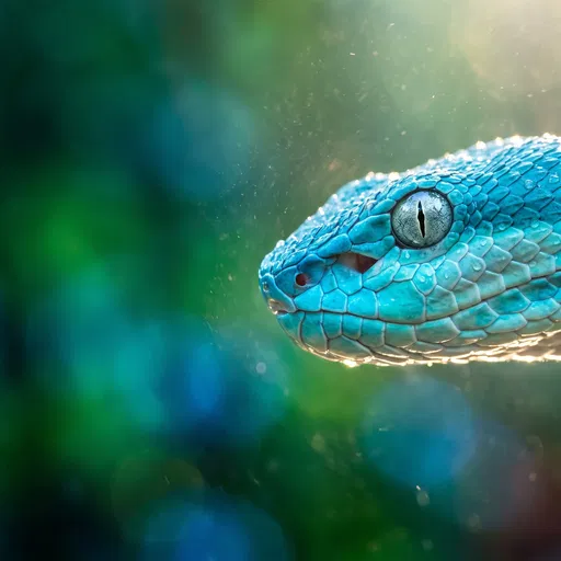 Macro Profile of Blue Pit Viper