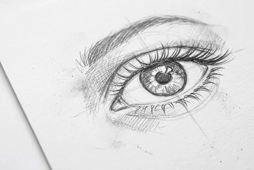 Graphite Pencil Sketch of Human Eye