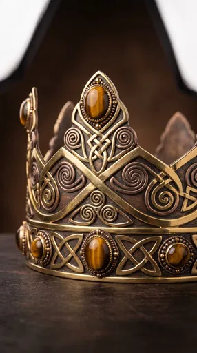 Ornate Celtic Bronze and Gold Crown