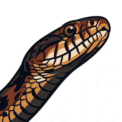 Northern Water Snake Head Illustration