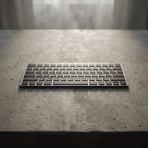 Minimalist Wireless Keyboard on Concrete Desk