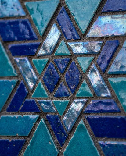 Blue Ceramic Mosaic Star of David
