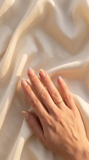 Pastel French Tip Manicure on Silk