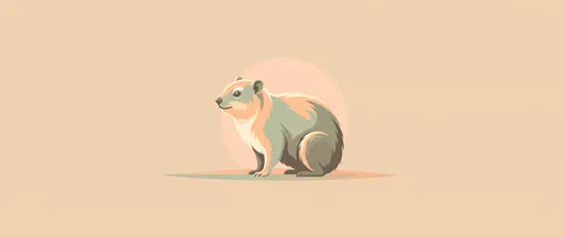 Minimalist Pastel Hyrax Vector Illustration Banner