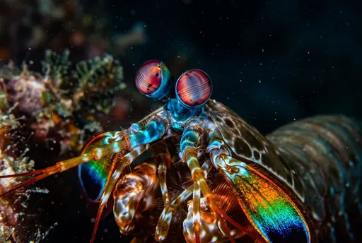 Colorful Mantis Shrimp Underwater Macro Portrait