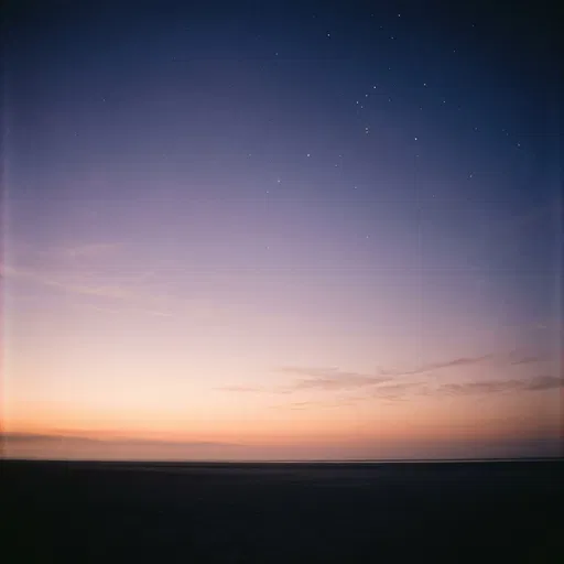 Twilight Sky Gradient Over Dark Horizon