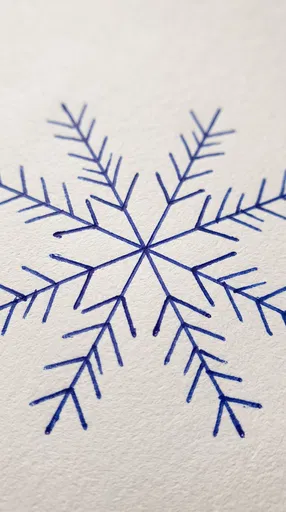 Blue Ballpoint Pen Snowflake Drawing