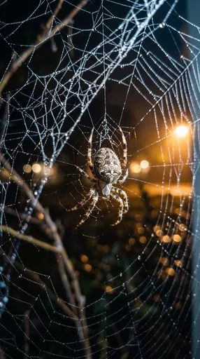Orb-Weaver Spider in Night Web