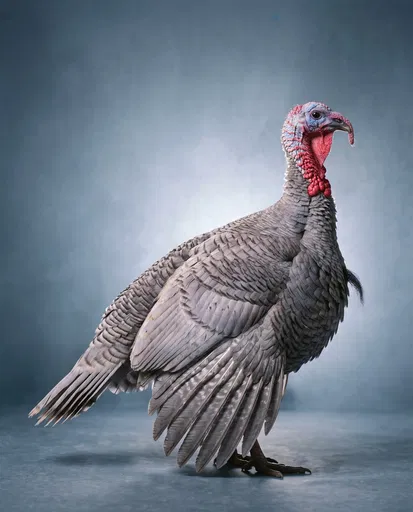 Studio Portrait of Blue Slate Turkey