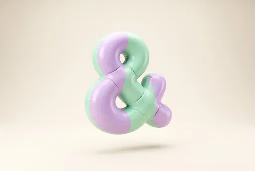 Inflated Pastel Lavender and Mint Ampersand