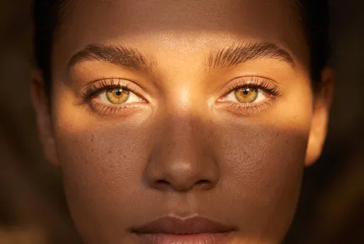 Close-Up of Honey Brown Eyes in Sunlight