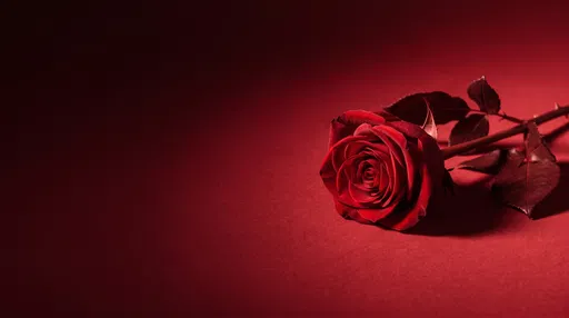 Red Rose on Crimson Surface