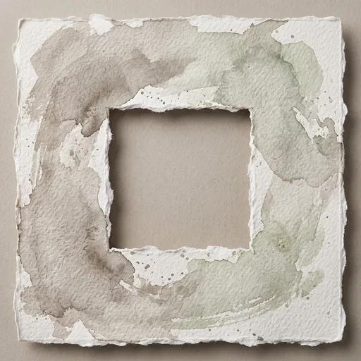 Torn Watercolor Paper Square Frame