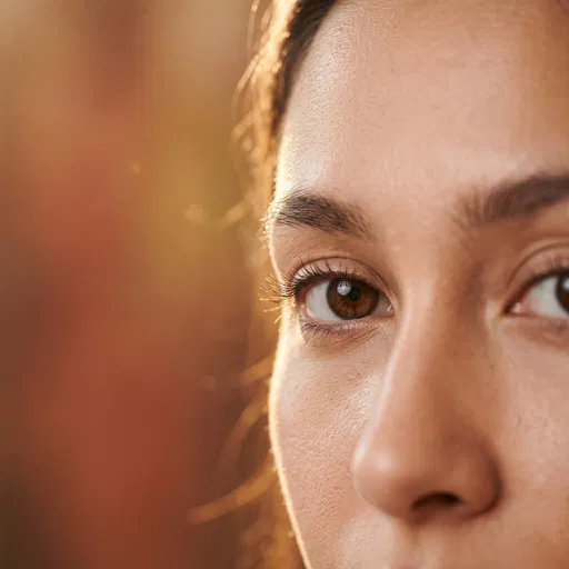 Close-Up of Woman With Brown Eyes
