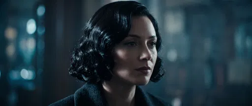 Woman With Vintage Black Wavy Bob