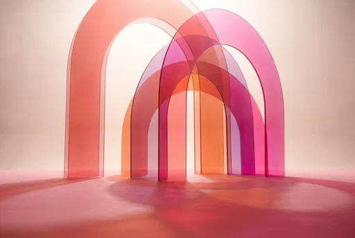 Translucent Pink and Coral Acrylic Arches
