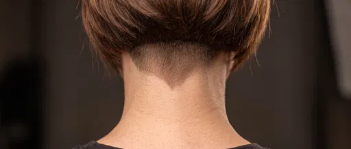 Close-Up of V-Shaped Nape Undercut Haircut