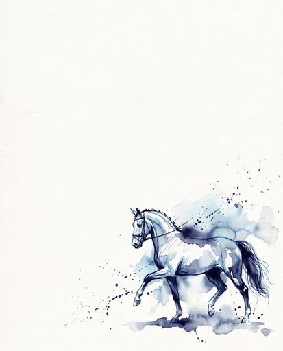 Indigo Ink Dressage Horse Illustration