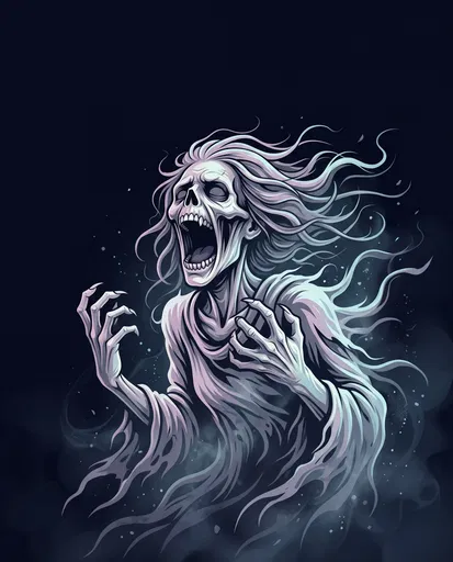 Screaming Spectral Banshee Vector Illustration