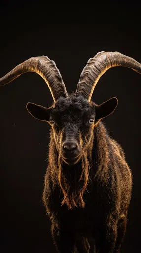 Dramatic Portrait of Black Billy Goat