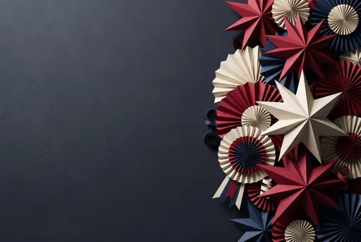 Patriotic Paper Stars and Rosettes Background