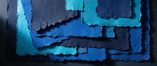 Layered Blue Handmade Paper Background