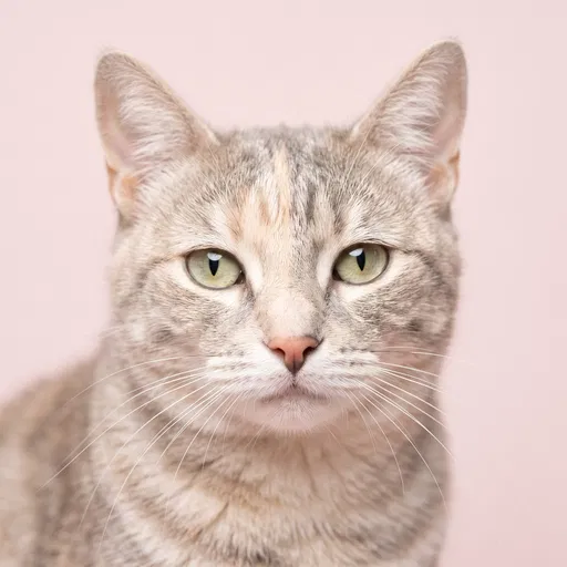 Studio Portrait of Dilute Tabby Cat
